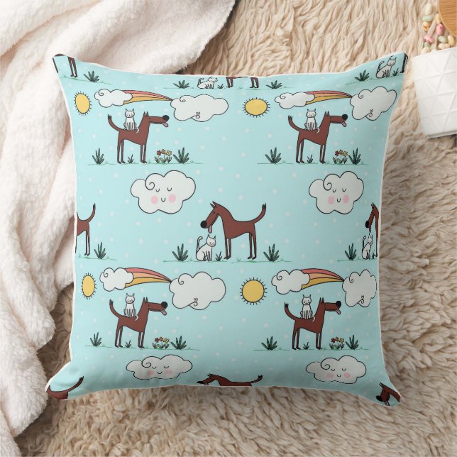 Almohada Felices Amigos Estilo Campestre - Niños (Manta)