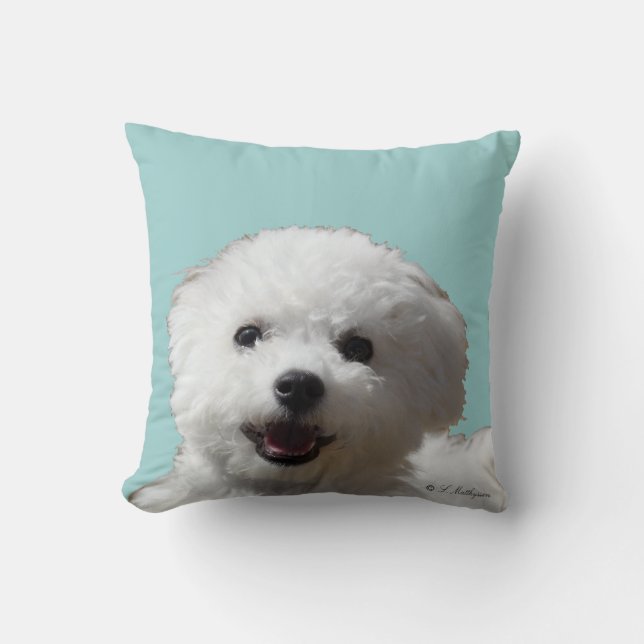Almohada feliz de Bichon (Anverso)