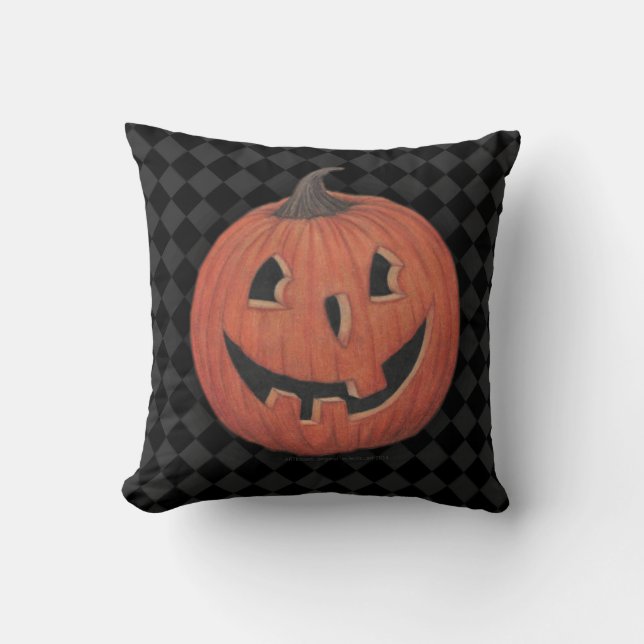 Almohada feliz de Jack Halloween (Anverso)