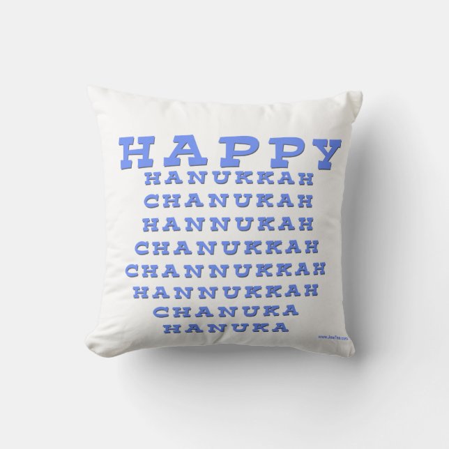 ALMOHADA FELIZ DE JÁNUCA CHANUKAH JÁNUCA (Anverso)