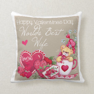 Almohada feliz de la esposa del día de San