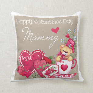Almohada feliz de la mamá del día de San Valentín