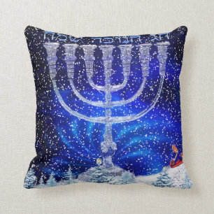 Almohada feliz de la nieve de Hannukah
