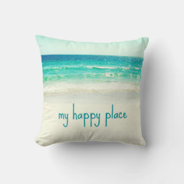 Almohada feliz de la palabra del lugar de la playa