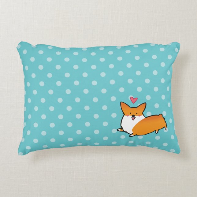Almohada feliz del Corgi del lunar (Anverso)