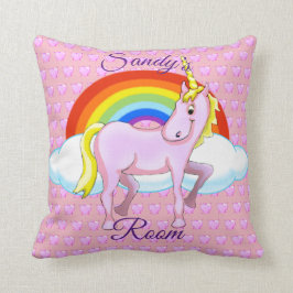 Almohada feliz del cuadrado del unicornio