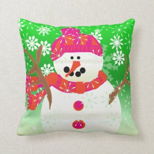 Almohada feliz del día de fiesta del muñeco de