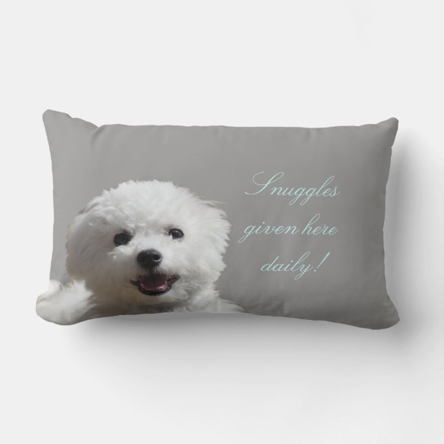 Almohada feliz del Lumbar del Snuggle de Bichon (Anverso)