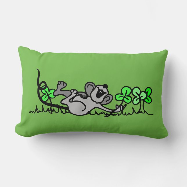 Almohada feliz del verde del FieldMouse (Anverso)