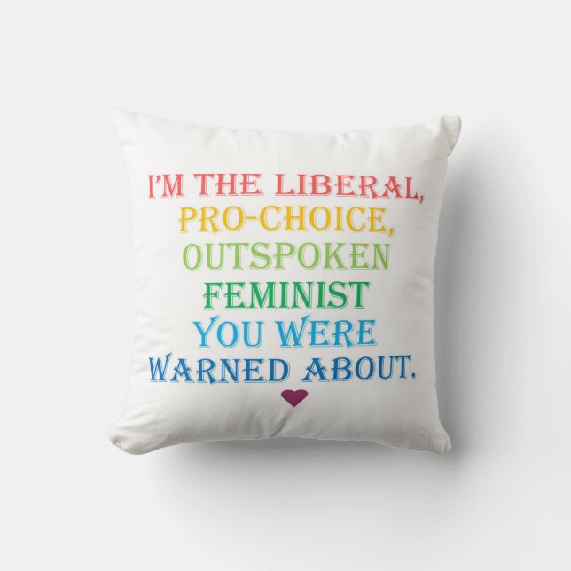 Almohada feminista abierta liberal (Anverso)