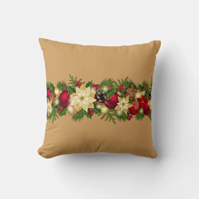 Almohada festiva de guirnalda navideña (Anverso)