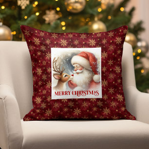 Almohada festiva de Navidad de Rudolph Claus Santa