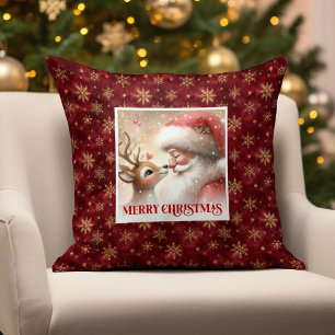 Almohada festiva de Santa Rudolph decoración de Na