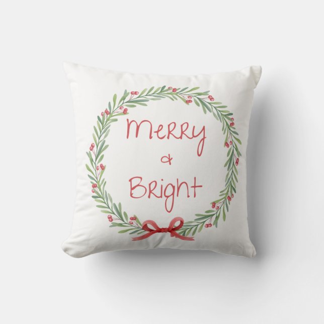 Almohada festiva Merry & Bright (Anverso)