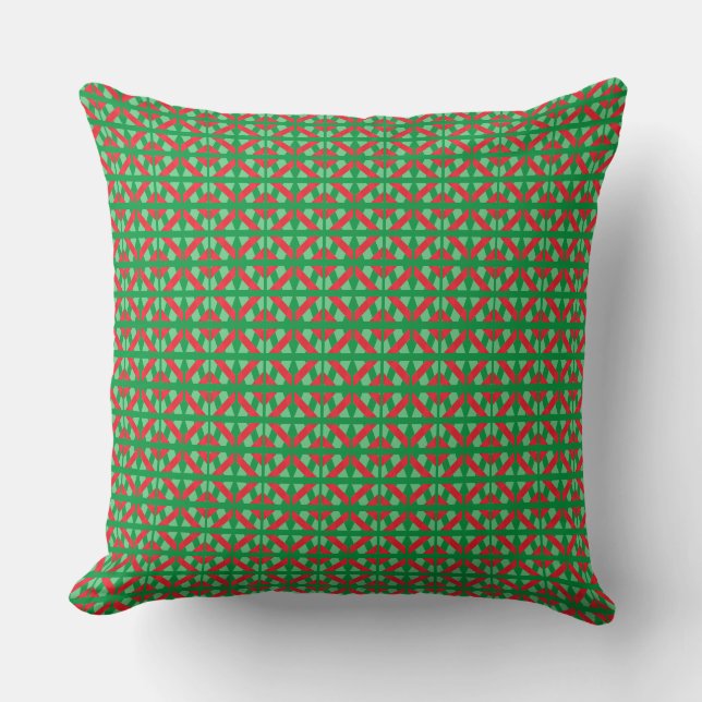 almohada festiva roja y verde (Anverso)