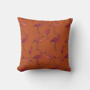 Almohada Flamingo Naranja Oxidado