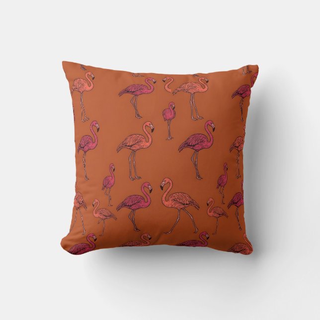Almohada Flamingo Naranja Oxidado (Anverso)