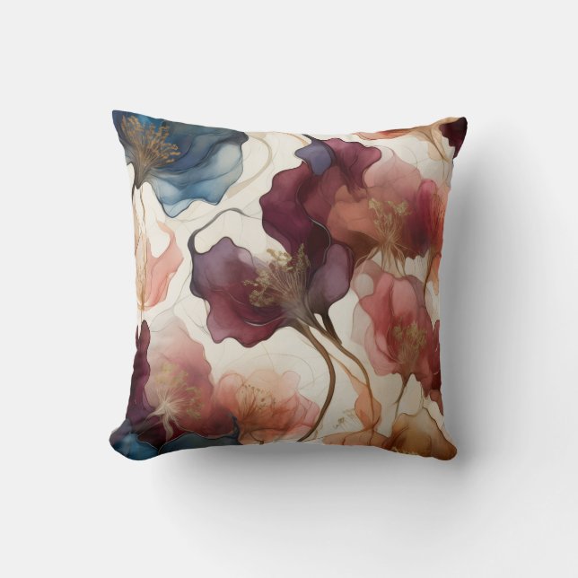 Almohada floral - Acento de lujo moderno para el h (Anverso)