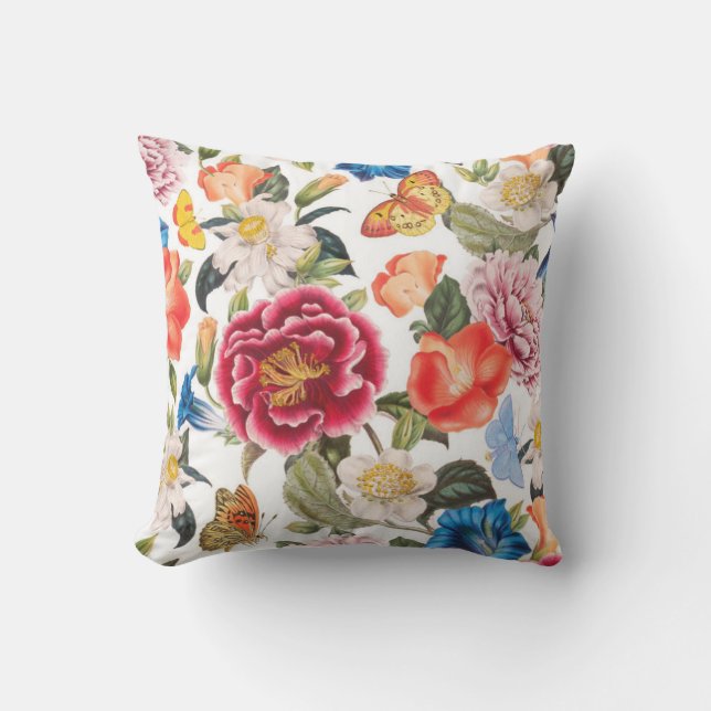 Almohada floral al aire libre clásica (Anverso)