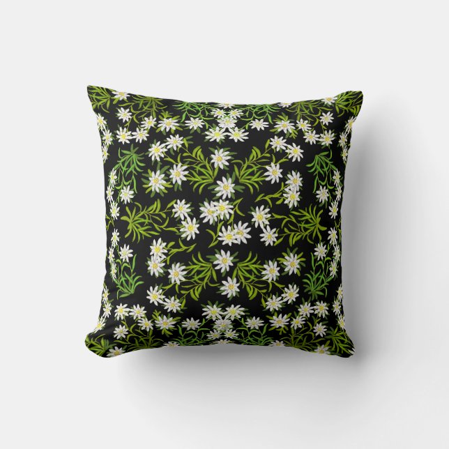 Almohada floral alpina suiza de Edelweiss (Anverso)