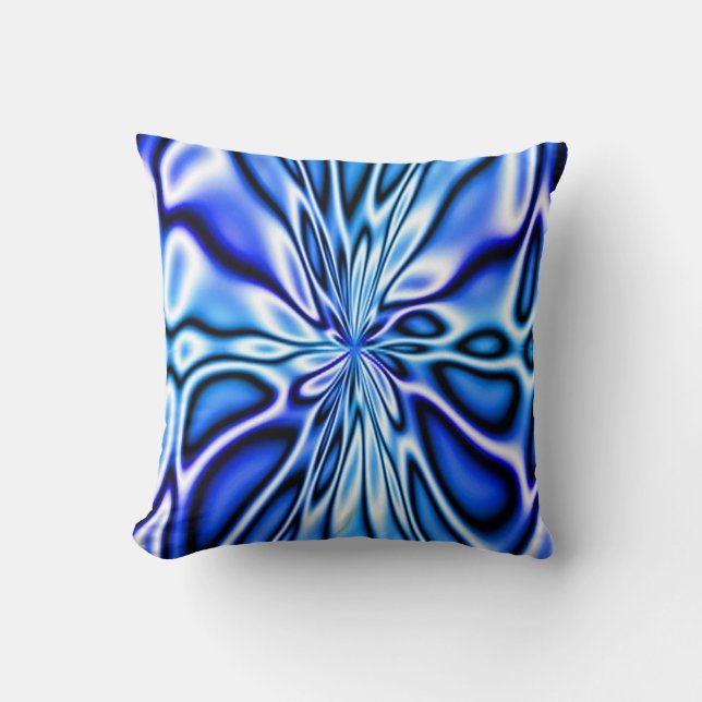 Almohada floral azul de Mojo de la floración del (Anverso)