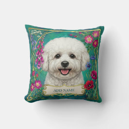 Almohada floral azul turquesa personalizada de Bic