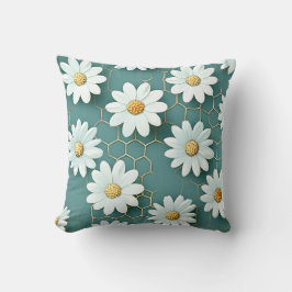 almohada floral blanca