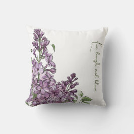 Almohada floral botánica de lila púrpura elegante 