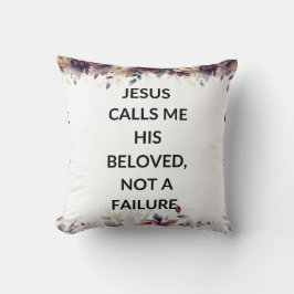 Almohada floral con una simple cita religiosa