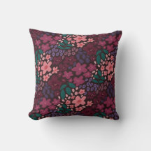 Almohada floral de Burgundy temperamental