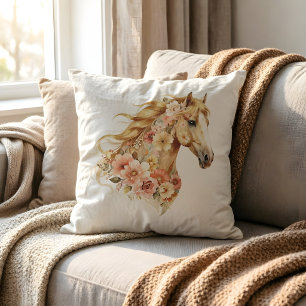 Almohada floral de caballo decoración boho ecuestr