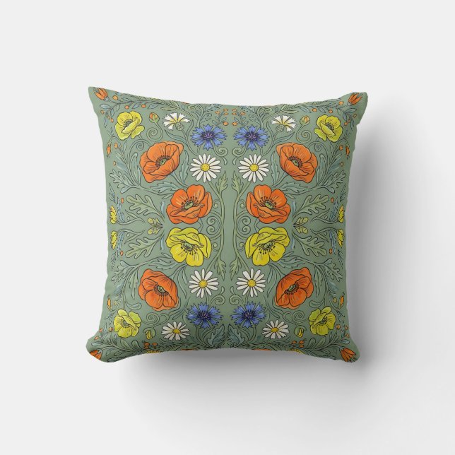 Almohada floral de Citrus Burst (Anverso)