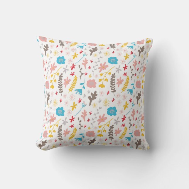 Almohada floral de colores suaves pastel (Anverso)