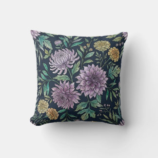 Almohada floral de crisantemo lavanda