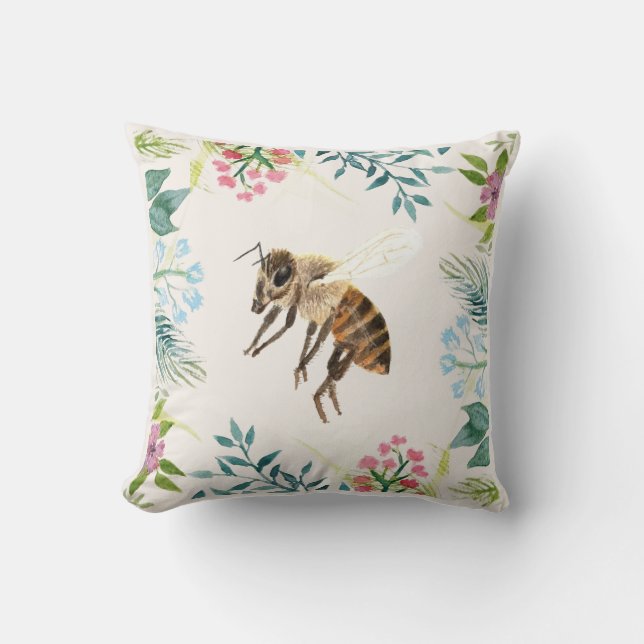 Almohada floral de la abeja (Anverso)