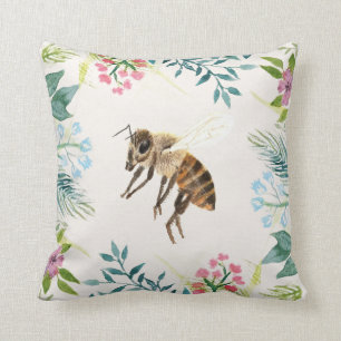 Almohada floral de la abeja