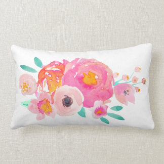 Almohada floral de la acuarela de la floración de
