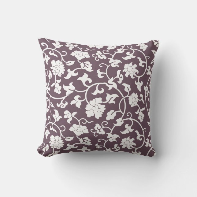Almohada floral de la berenjena (Anverso)