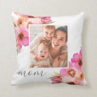 Almohada floral de la foto del día de madre de la