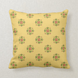 Almohada floral de la impresión de Tole - amarillo