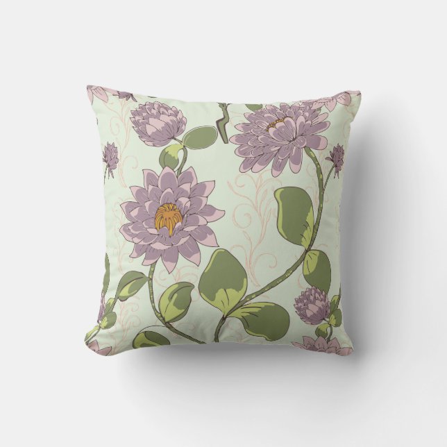 Almohada floral de la lirio de agua (Anverso)
