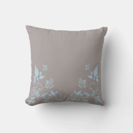Almohada floral de mariposa azul