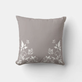 Almohada floral de mariposa de marfil