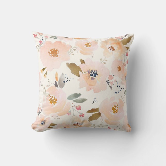 Almohada floral del bebé amelocotonado de la (Anverso)