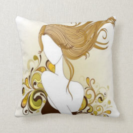 Almohada floral del chica de la moda