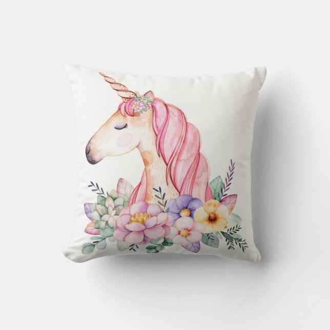 Almohada floral del cuarto de niños de la niña de (Anverso)