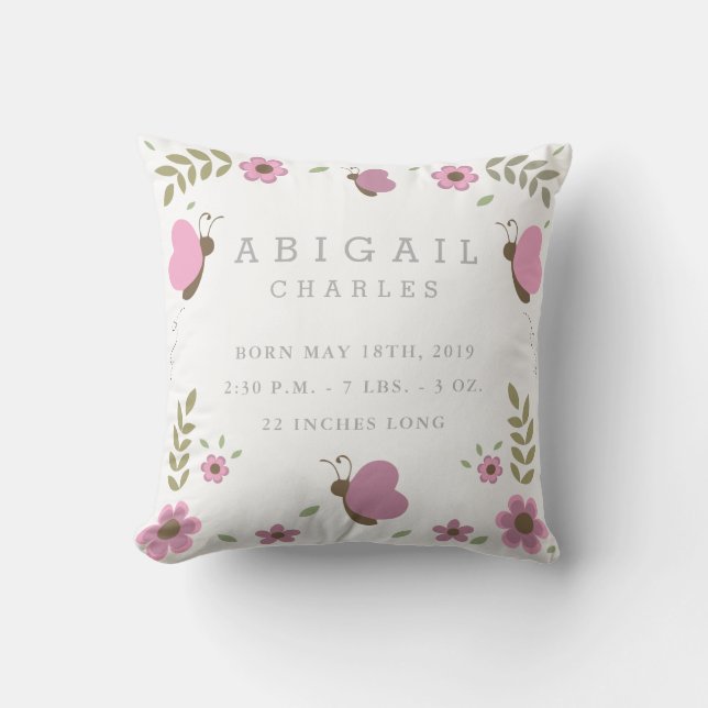 Almohada floral del cuarto de niños del Stats del (Anverso)