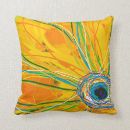 Almohada floral del estallido grande