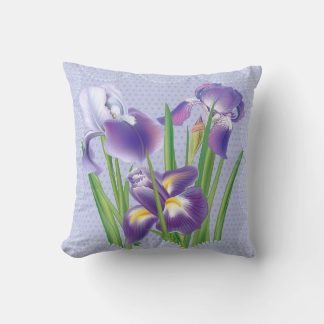 Almohada floral del iris (Anverso)