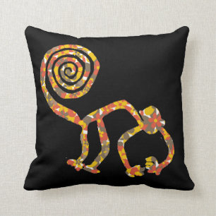 Almohada floral del mono de Nazca del camuflaje